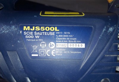 Location Scie sauteuse ma allister (500w) à Cherrueix