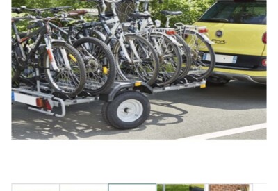 Location Remorque porte 6 vélos + bagages à Angicourt